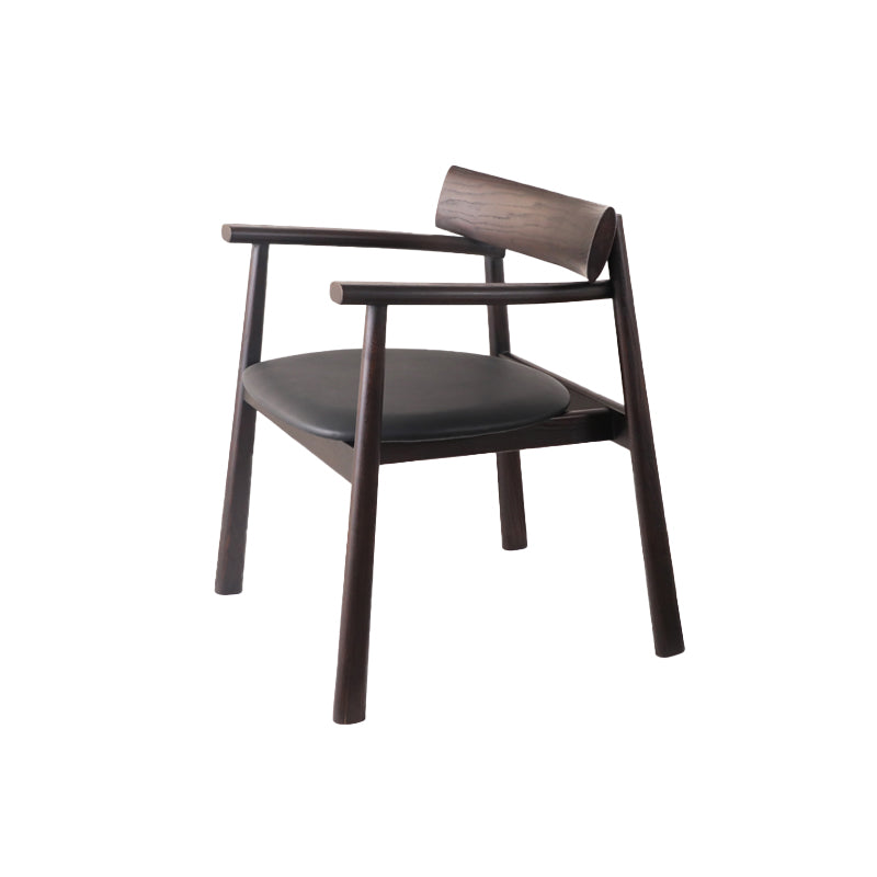 Modern Style Leather Open Back Solid Wood Frame Dining Chairs for Home Use
