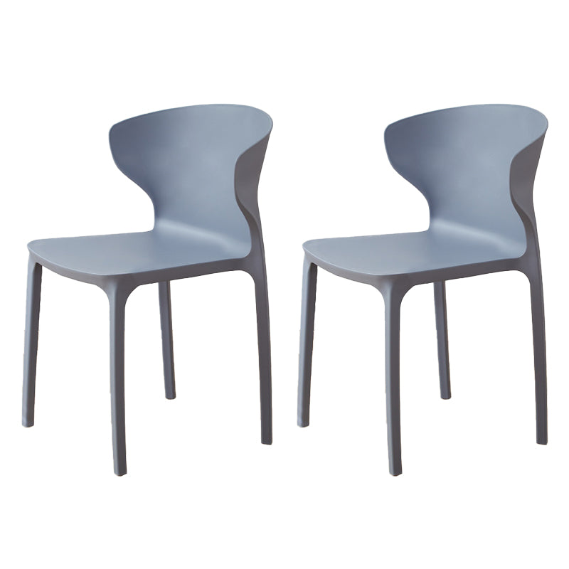 Contemporary Indoor Wingback Plastic Stackable Armless Dining Side Chair