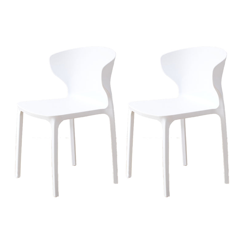 Contemporary Indoor Wingback Plastic Stackable Armless Dining Side Chair