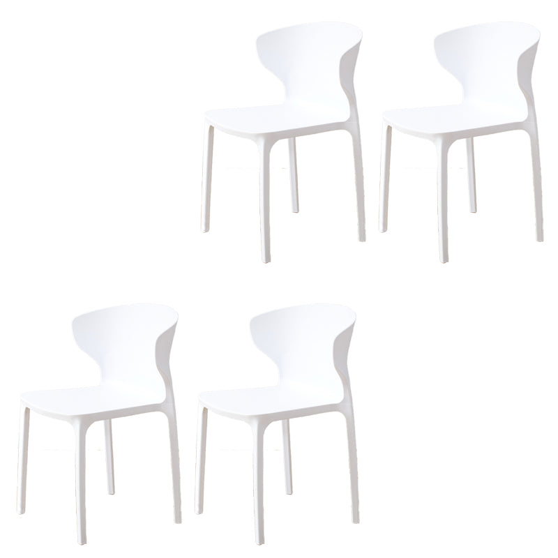 Contemporary Indoor Wingback Plastic Stackable Armless Dining Side Chair