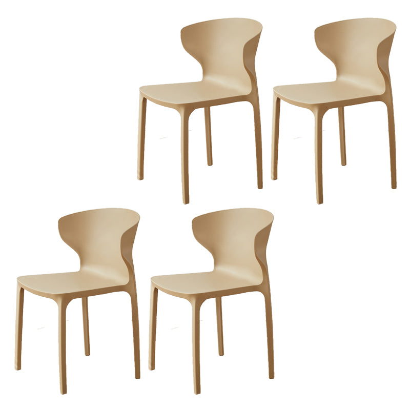 Contemporary Indoor Wingback Plastic Stackable Armless Dining Side Chair