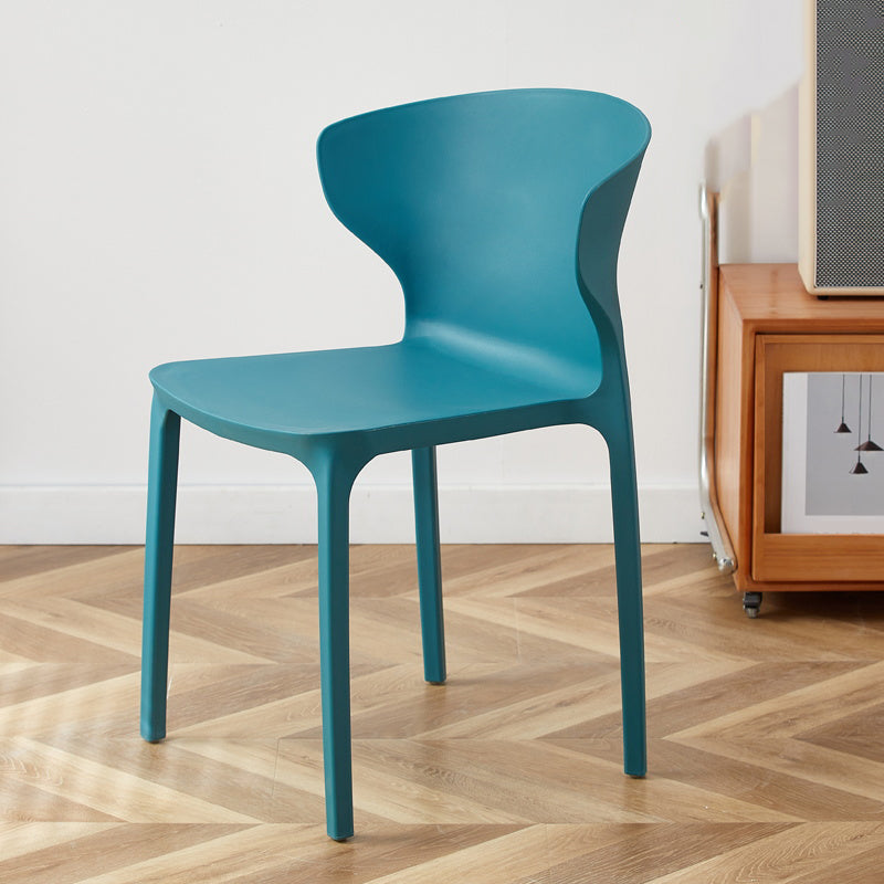 Contemporary Indoor Wingback Plastic Stackable Armless Dining Side Chair