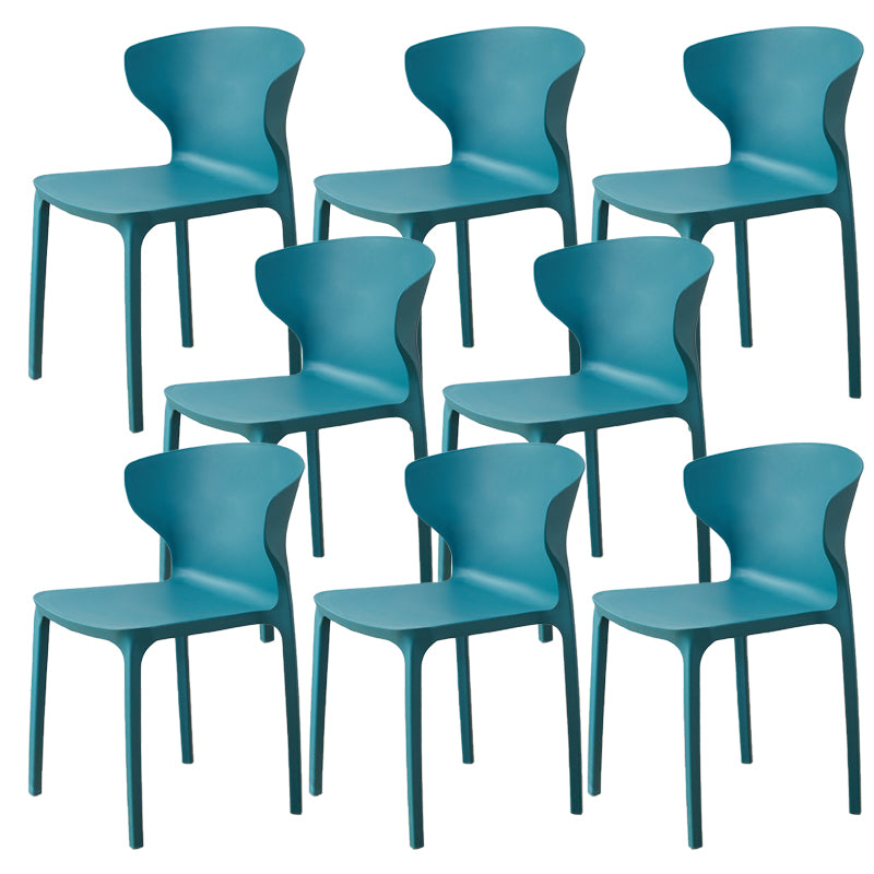 Contemporary Indoor Wingback Plastic Stackable Armless Dining Side Chair