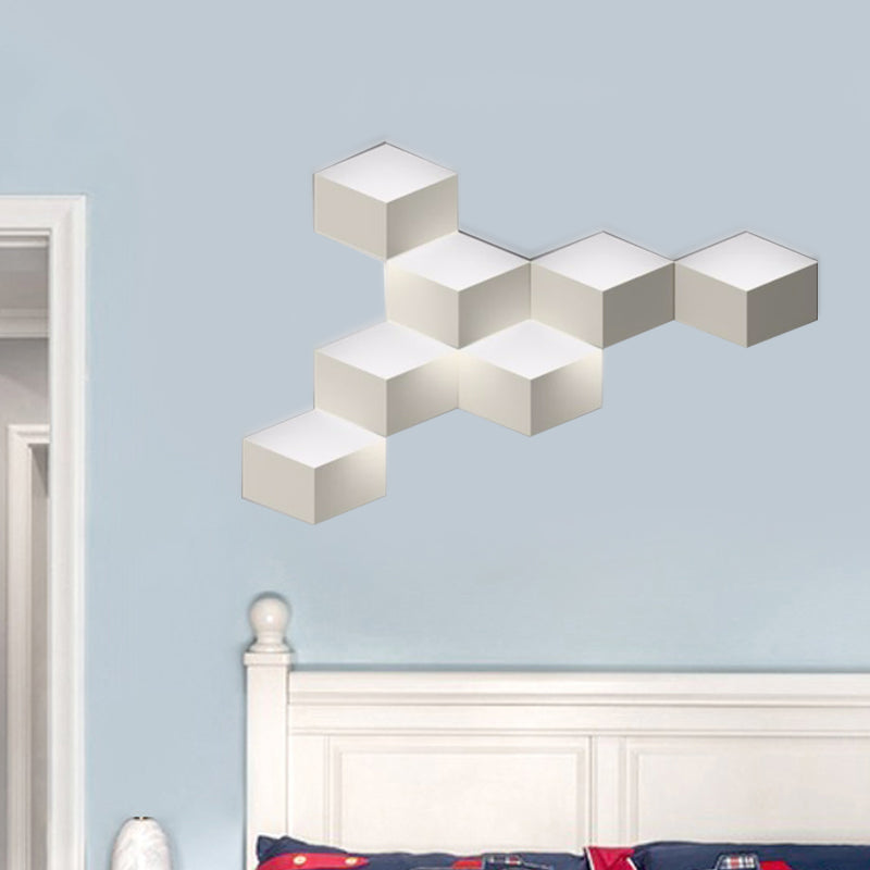 White Geometric Design Wall Light Fixture Nordic Style LED Metal Wall Lamp for Living Room