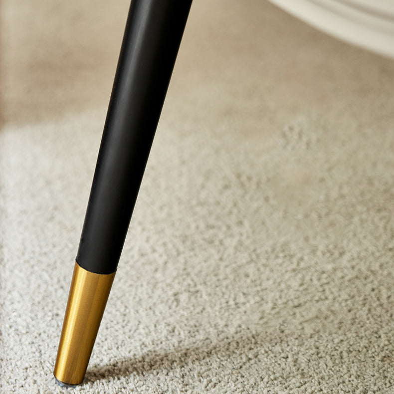 Glam Style Upholstered Solid Wood Base Home Dining Arm Chair
