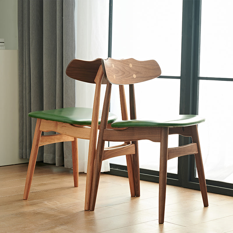 Contemporary Indoor Wood Open Back Upholstered Side Dining Chair