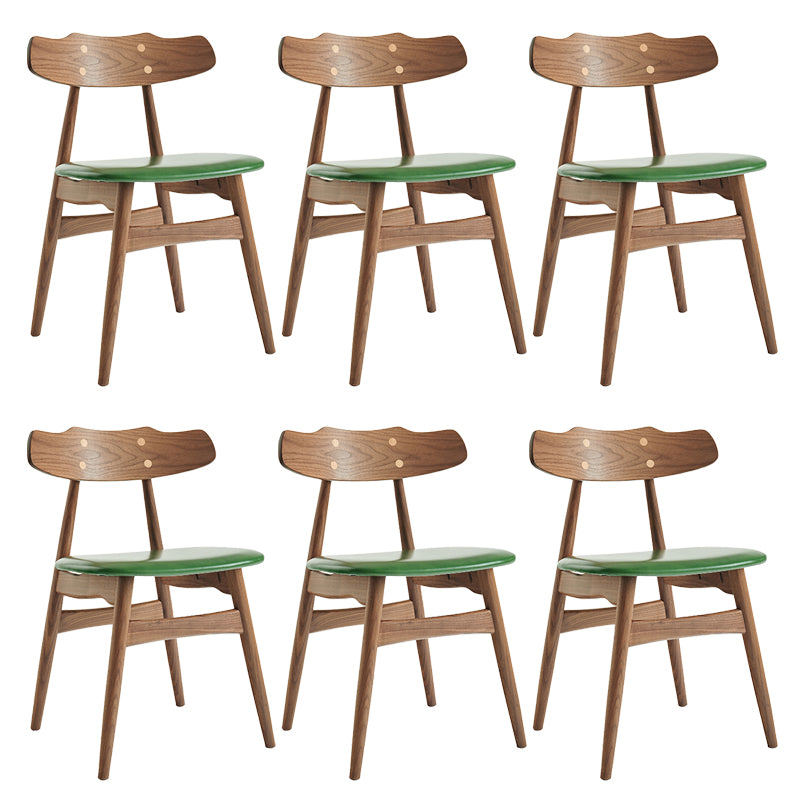 Contemporary Indoor Wood Open Back Upholstered Side Dining Chair