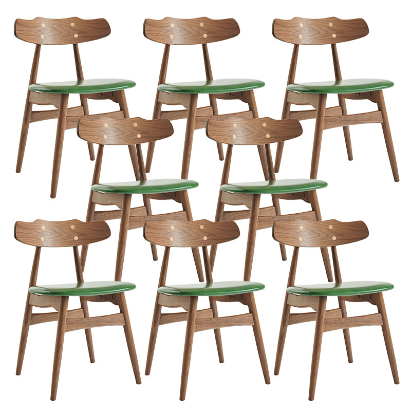 Contemporary Indoor Wood Open Back Upholstered Side Dining Chair