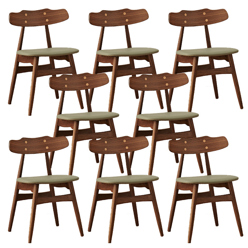 Contemporary Indoor Wood Open Back Upholstered Side Dining Chair