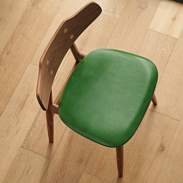 Contemporary Indoor Wood Open Back Upholstered Side Dining Chair