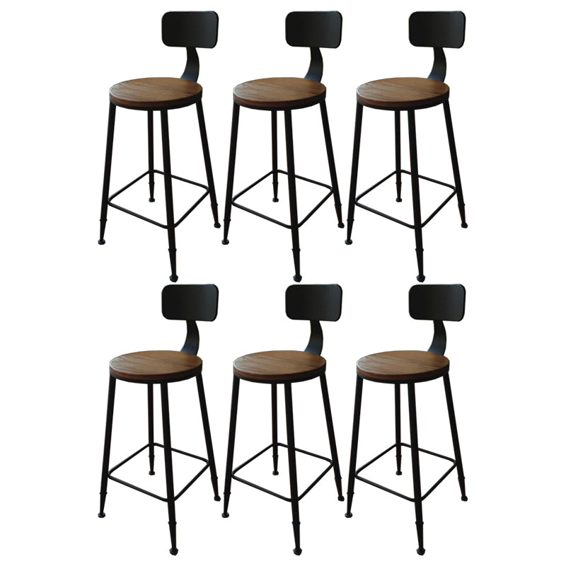 Industrial Metal Legs Indoor Bar Stool Black Base with Footrest