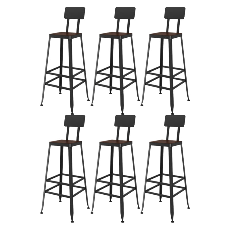 Industrial Metal Legs Indoor Bar Stool Black Base with Footrest