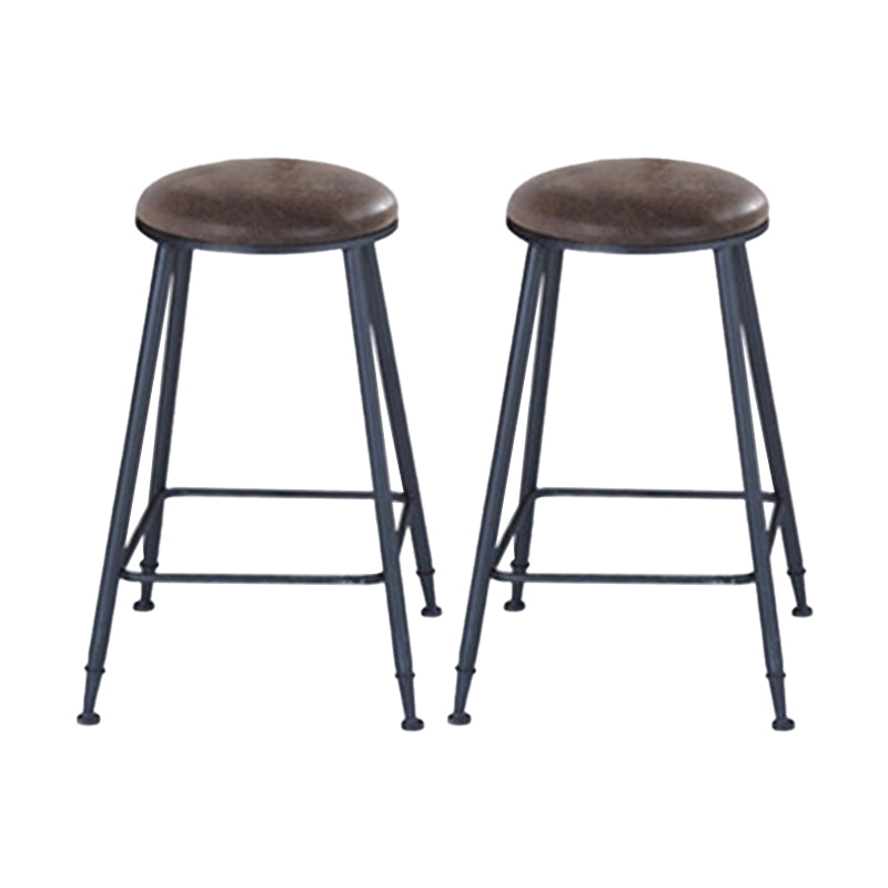 Industrial Metal Legs Indoor Bar Stool Black Base with Footrest