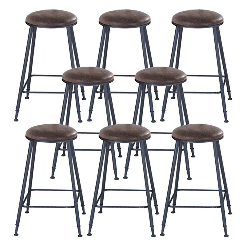 Industrial Metal Legs Indoor Bar Stool Black Base with Footrest