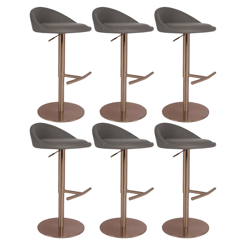 Modern Style Rotatable Backrest Counter High Stool with Leather Cushion