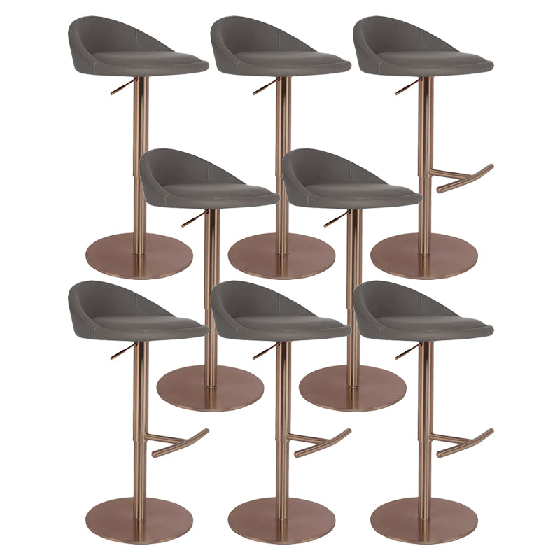 Modern Style Rotatable Backrest Counter High Stool with Leather Cushion
