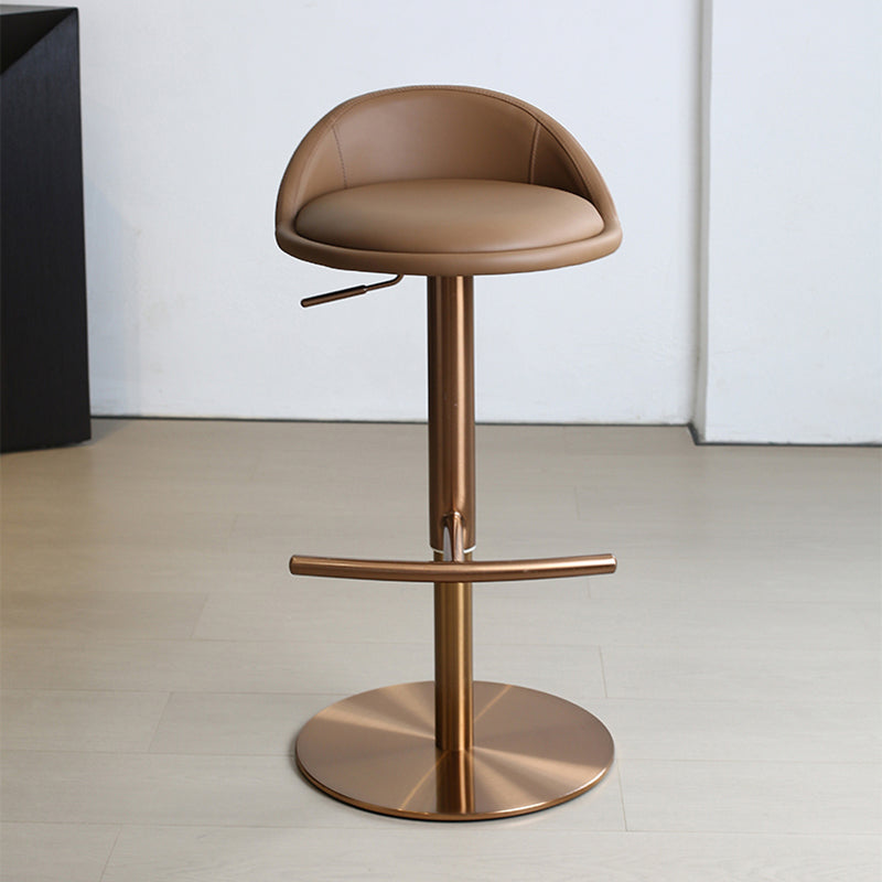 Modern Style Rotatable Backrest Counter High Stool with Leather Cushion