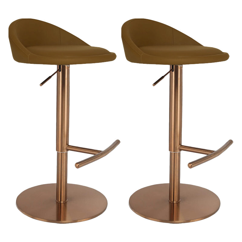 Modern Style Rotatable Backrest Counter High Stool with Leather Cushion