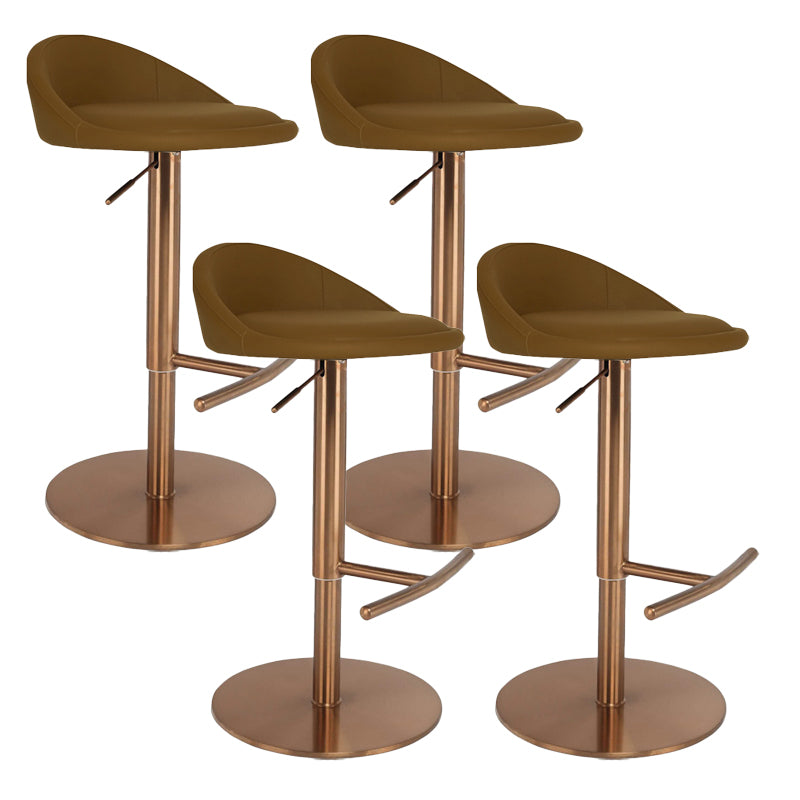 Modern Style Rotatable Backrest Counter High Stool with Leather Cushion
