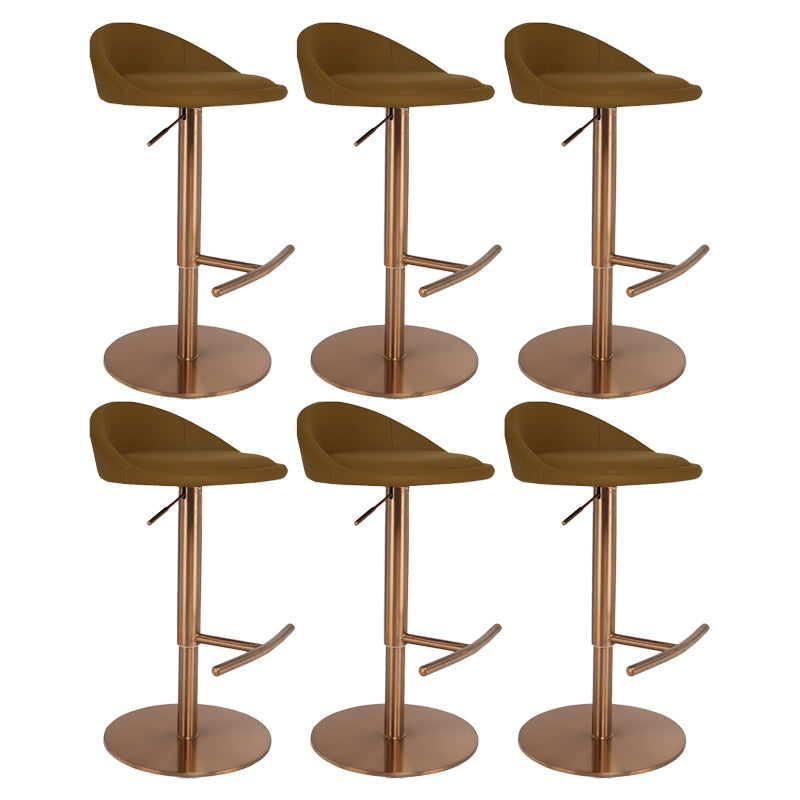 Modern Style Rotatable Backrest Counter High Stool with Leather Cushion