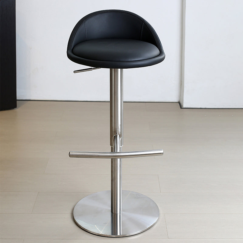 Modern Style Rotatable Backrest Counter High Stool with Leather Cushion