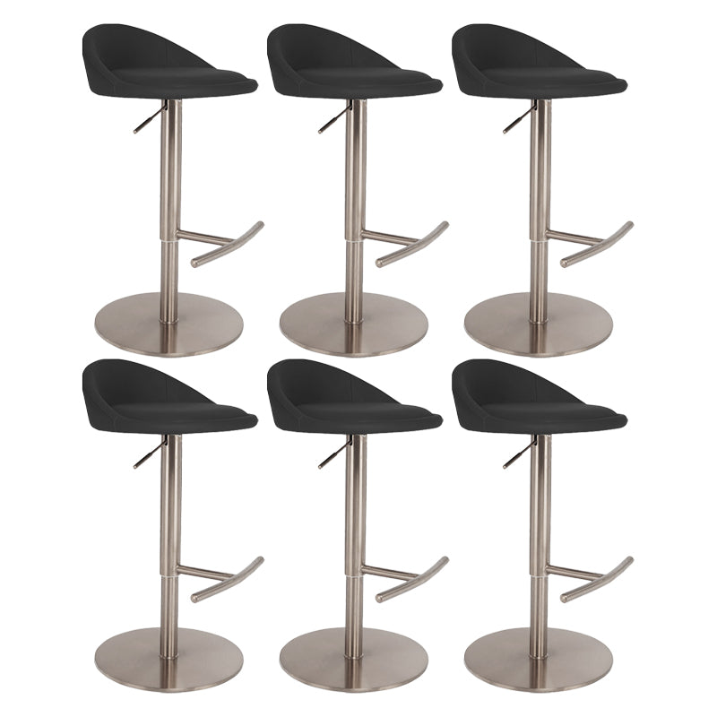 Modern Style Rotatable Backrest Counter High Stool with Leather Cushion