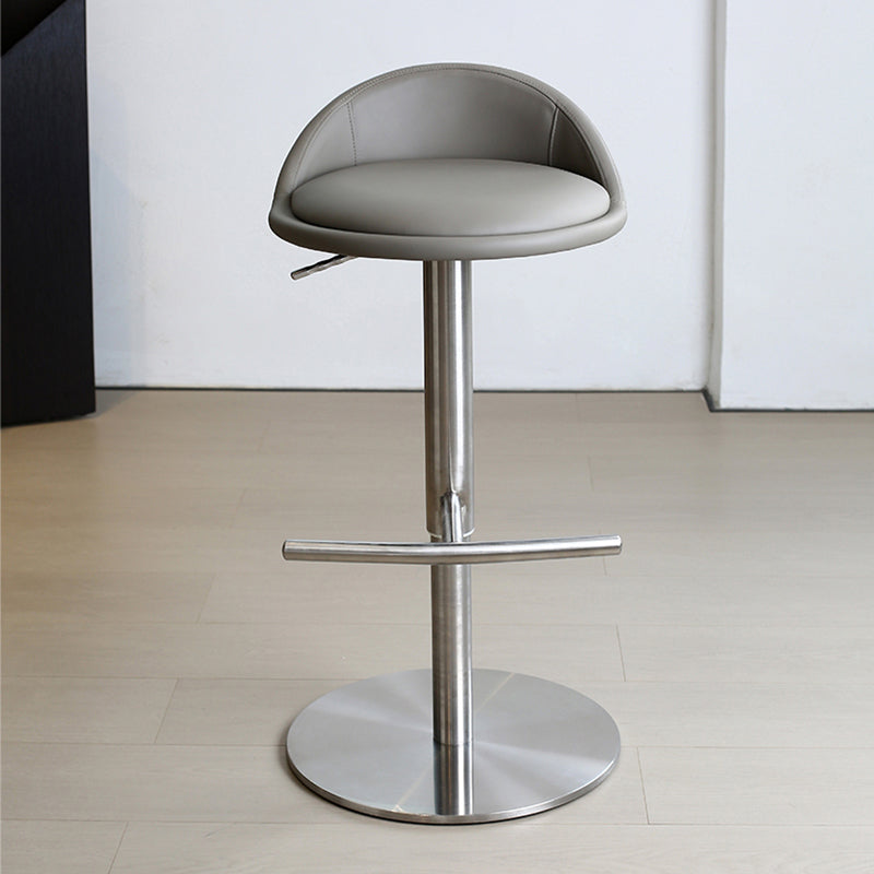 Modern Style Rotatable Backrest Counter High Stool with Leather Cushion