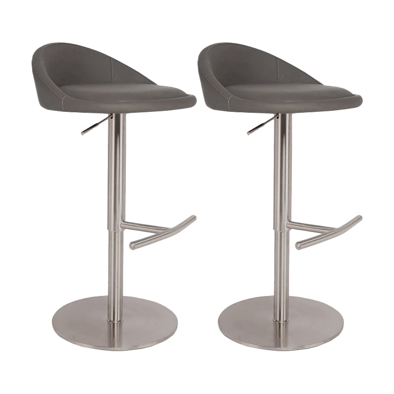Modern Style Rotatable Backrest Counter High Stool with Leather Cushion