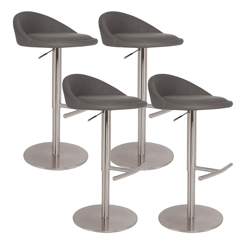 Modern Style Rotatable Backrest Counter High Stool with Leather Cushion