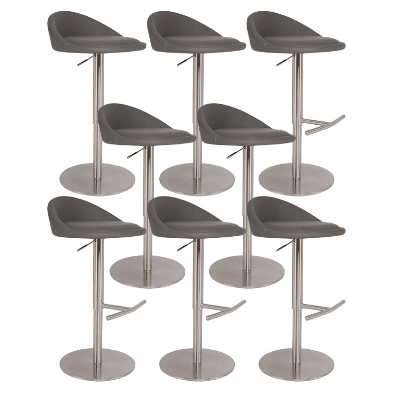 Modern Style Rotatable Backrest Counter High Stool with Leather Cushion