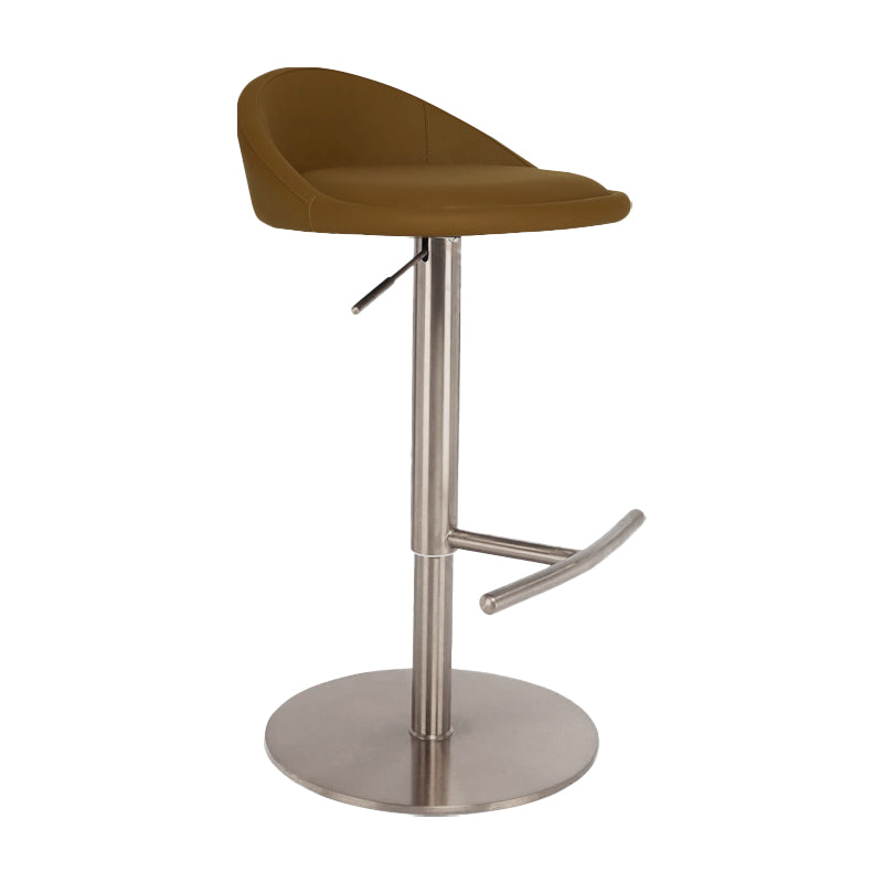Modern Style Rotatable Backrest Counter High Stool with Leather Cushion