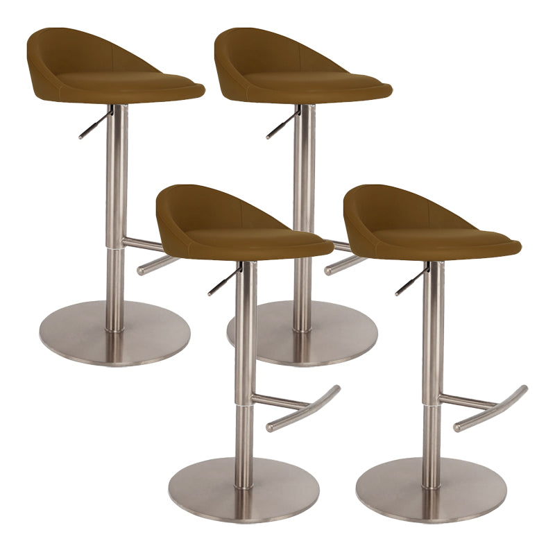 Modern Style Rotatable Backrest Counter High Stool with Leather Cushion