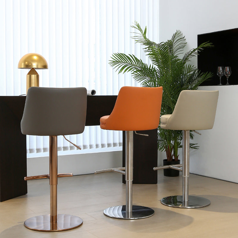 Modern Style Rotatable Backrest Counter Stool with Leather Cushion