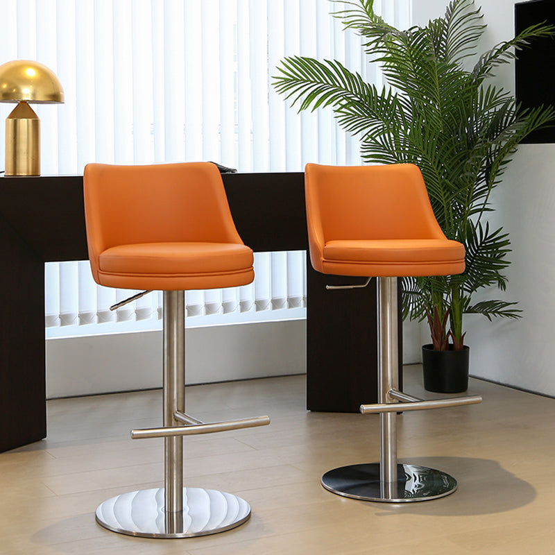 Modern Style Rotatable Backrest Counter Stool with Leather Cushion
