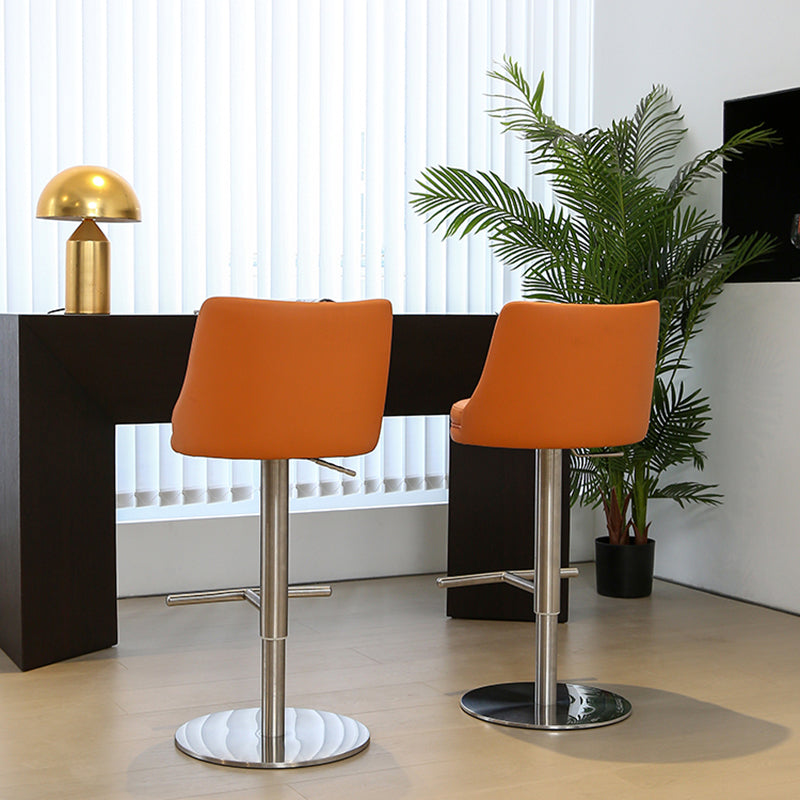 Modern Style Rotatable Backrest Counter Stool with Leather Cushion