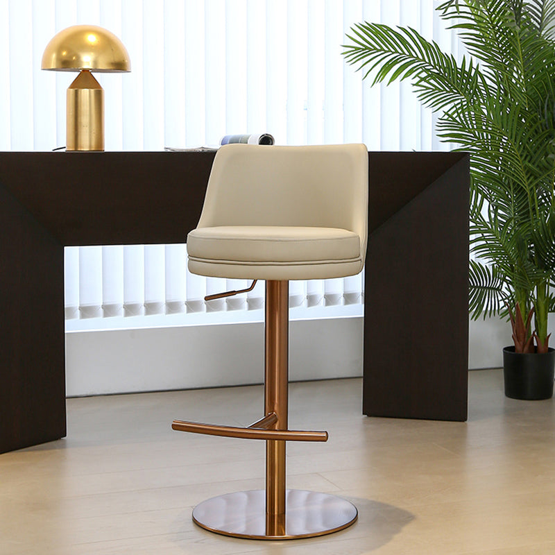 Modern Style Rotatable Backrest Counter Stool with Leather Cushion