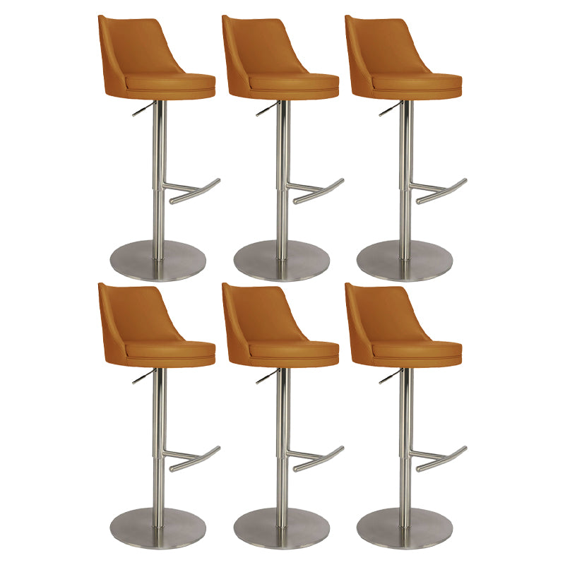 Modern Style Rotatable Backrest Counter Stool with Leather Cushion