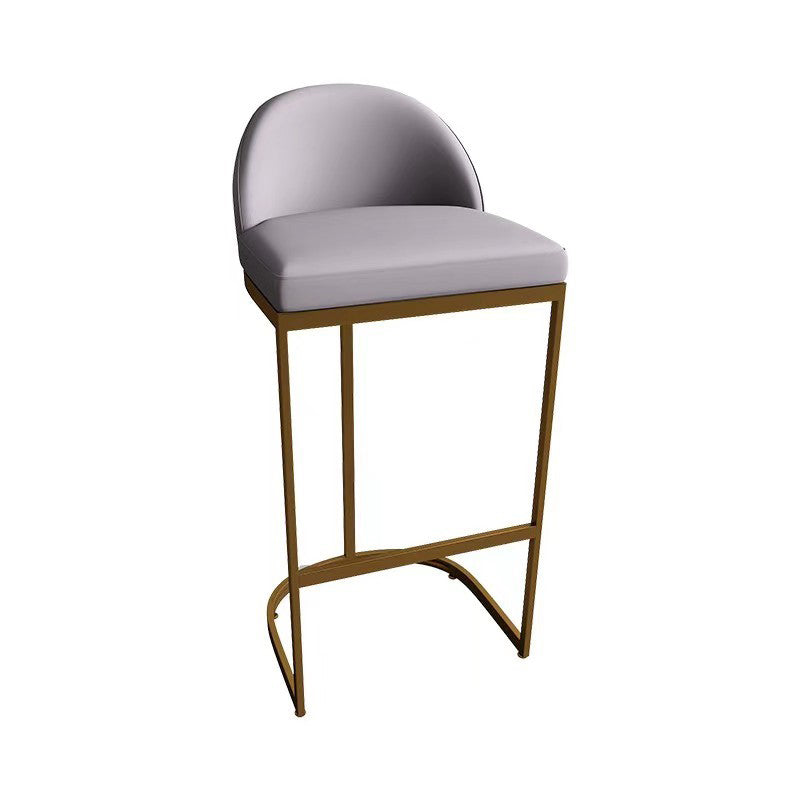 Modern Low Back Upholstered Indoor Bar Stools with Metal Base