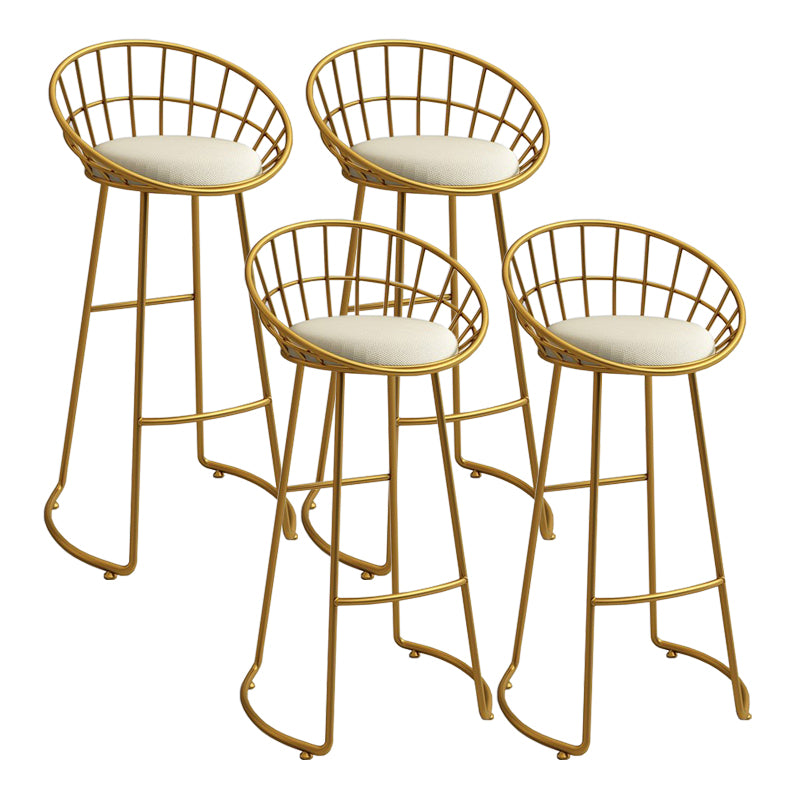 Modern Low Back Upholstered Indoor Bar Stools with Metal Base