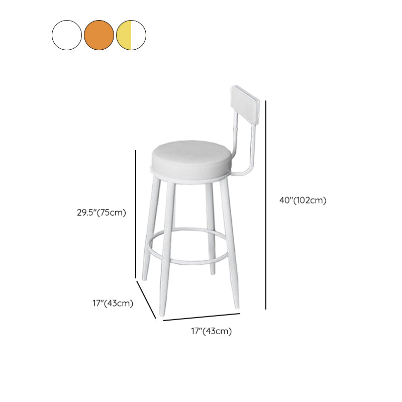 Modern Metal Legs Upholstered Indoor Bar Stool with Footrest