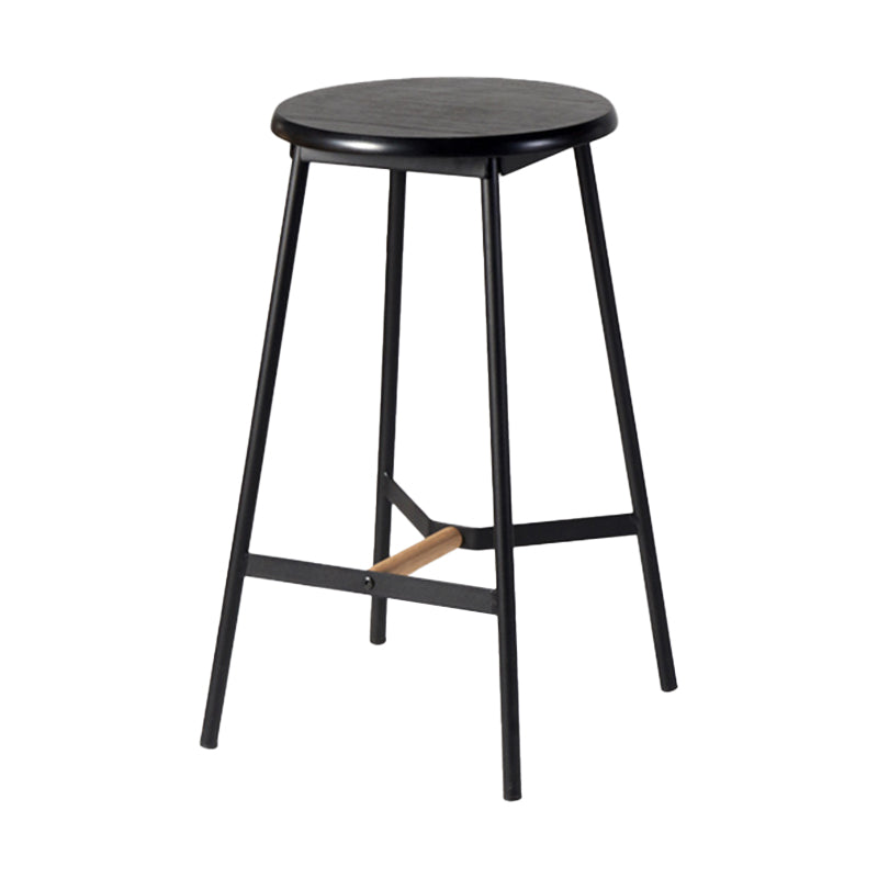 Contemporary Round Backless Armless Bar Stools with Metal Legs