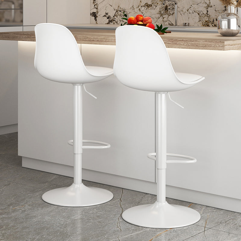 Modern Bucket Adjustable Height Swivel Bar Stool with Metal Base