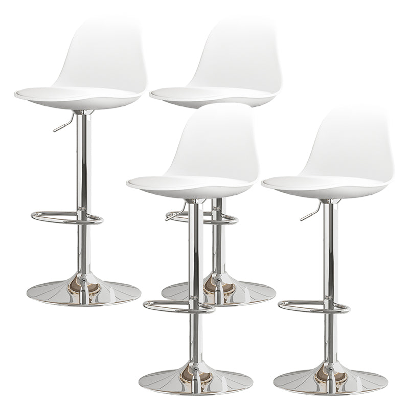 Modern Bucket Adjustable Height Swivel Bar Stool with Metal Base