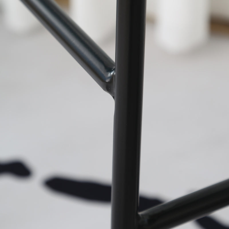 Contemporary Metal Legs Solid Wood Indoor Bar Stool with Footrest