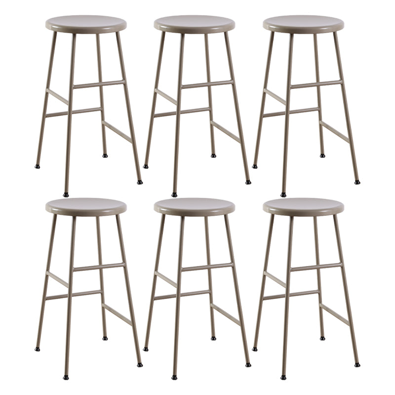Contemporary Metal Legs Solid Wood Indoor Bar Stool with Footrest