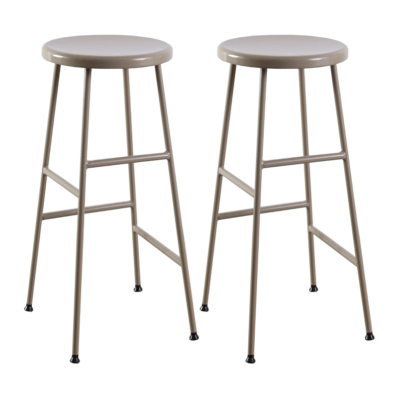 Contemporary Metal Legs Solid Wood Indoor Bar Stool with Footrest