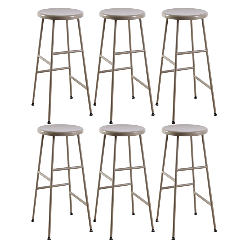 Contemporary Metal Legs Solid Wood Indoor Bar Stool with Footrest