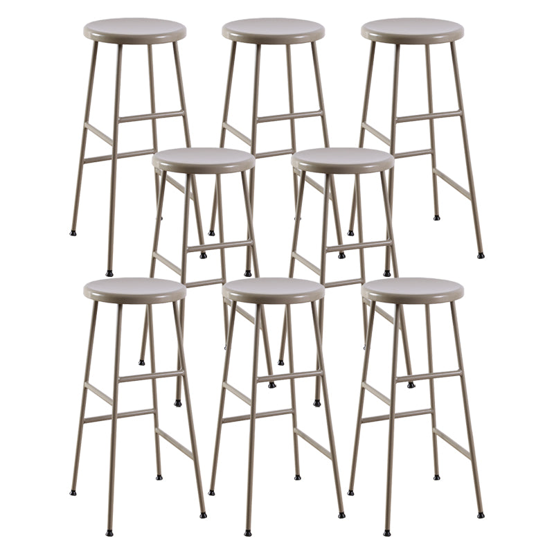 Contemporary Metal Legs Solid Wood Indoor Bar Stool with Footrest