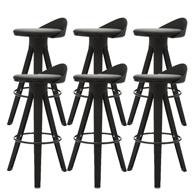 Contemporary Counter Height Stools with Low Back for Living Room