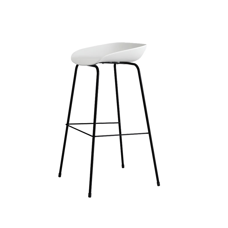 Contemporary Living Room Plastic low Back Bar Stool with Footrest